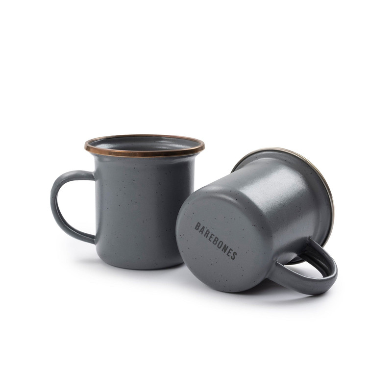 Enamel Espresso Cup Set Slate Gray Indoor/Outdoor